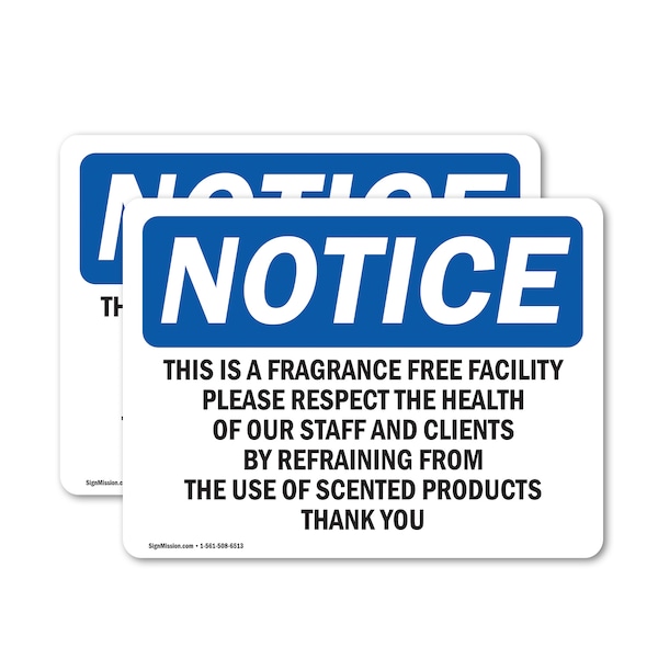 Signmission This Is A Fragrance Free Facility Please, 5 in W x Rectangle, Vinyl Decal OS-2PACK-NS-D-35-L-18623 - main